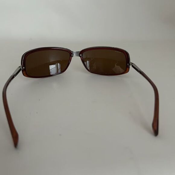 Prada Sport SPS 08E Sunglasses Brown Tortoise Gunmetal Rectangular Wrap Italy main image 8